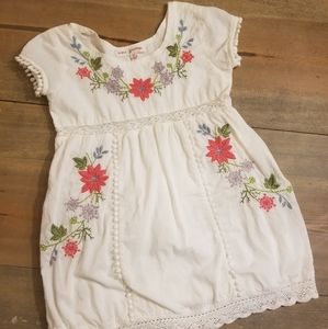 Mimi & Maggie White and floral embroidery dress
